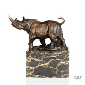 Sculpture bronze représentant un rhinocéros de 19 cm