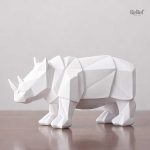 Statue Origami Rhinocéros décorative en papier plié