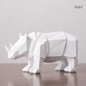 Statue Origami Rhinocéros décorative en papier plié