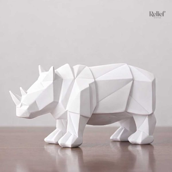 statue-rhinoceros-origami-1 Statue Origami Rhinocéros décorative en papier plié