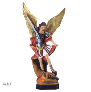 Statue Saint Michel ange 21 cm en résine décorative