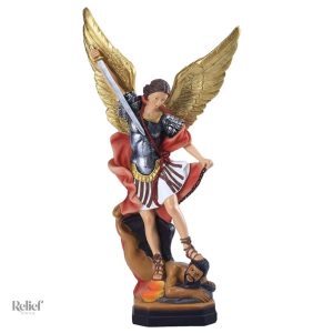 Statue Saint Michel ange 21 cm en résine décorative