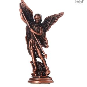 Statue en zinc représentant Saint Michel, ange gardien