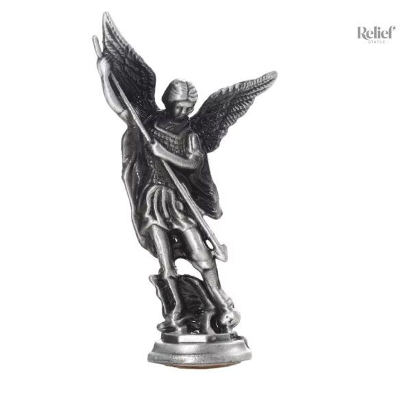Figurine Saint Michel, 8 cm, en métal zinc
