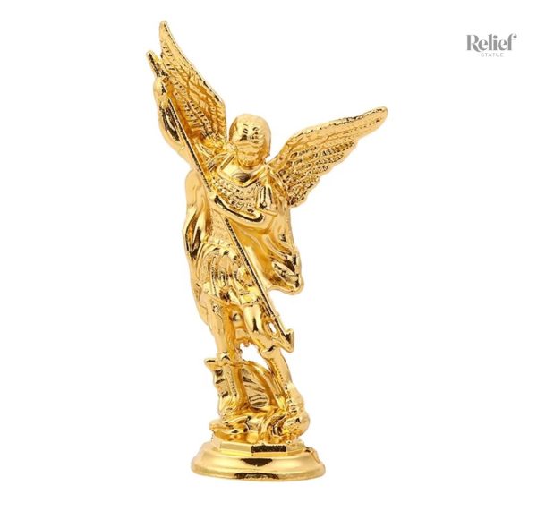 Sculpture d'ange Saint Michel en zinc, 8 cm de hauteur