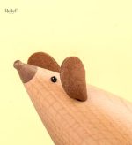 Sculpture bois souris, style nordique, objet déco 6 cm