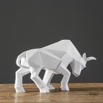 Statue Taureau Origami 19 cm en décoration contemporaine