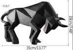 Sculpture taureau 19 cm, design origami élégant et unique
