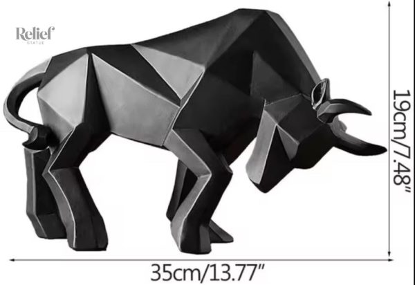 Sculpture taureau 19 cm, design origami élégant et unique