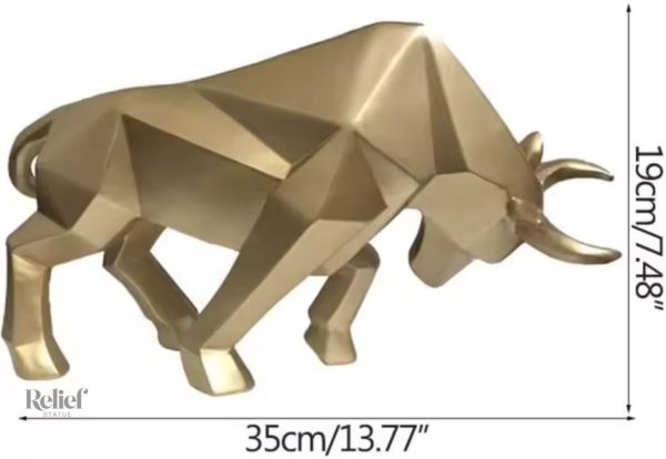 Objet déco taureau origami, accent artistique pour maison