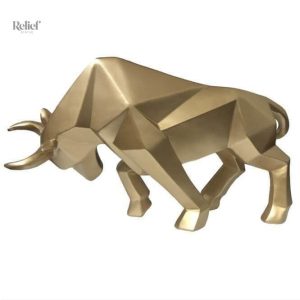 Taureau en origami moderne, 19 cm, style épuré