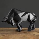 Statue taureau, art origami, design élégant