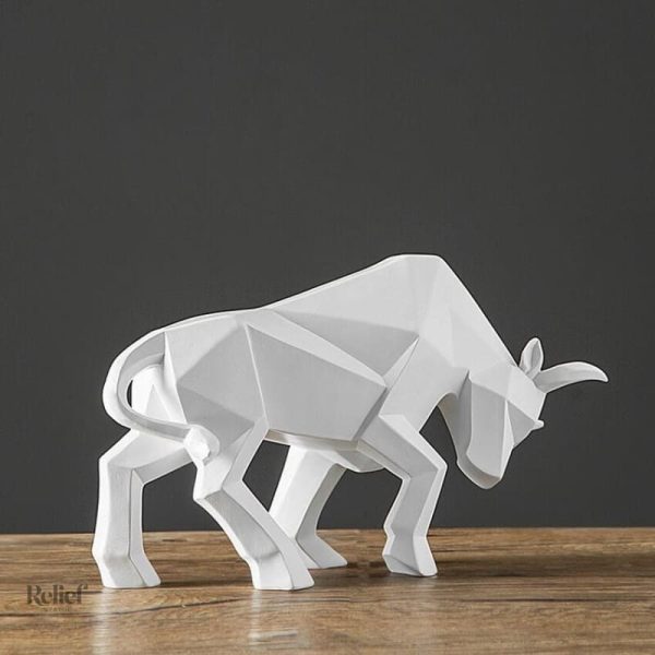 Décoration taureau origami 19 cm pour intérieur chic