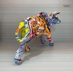 Taureau en résine, décoration artistique 18 cm