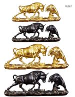 Figurine artistique Taureau et Ours, 15 cm, style contemporain