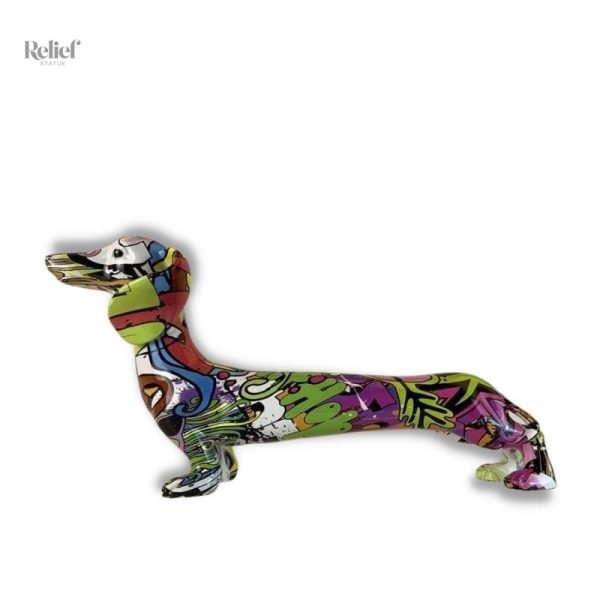 statue-teckel-1 Statue Chien Teckel Multicolore décorative pour intérieur