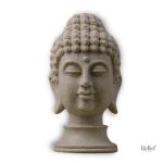 Sculpture moderne tête de Bouddha en pierre 33 cm