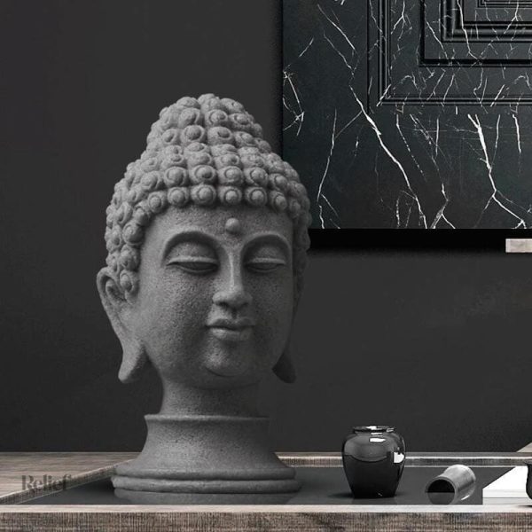 Sculpture de Bouddha, pièce décorative en pierre