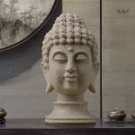 Statue de 33 cm, tête de Bouddha moderne