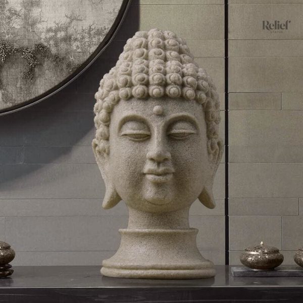 Statue de 33 cm, tête de Bouddha moderne