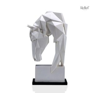 Statue Origami Tête de Cheval en décoration contemporaine