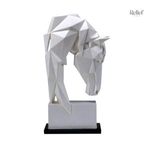 Statue décorative en forme de tête de cheval en origami