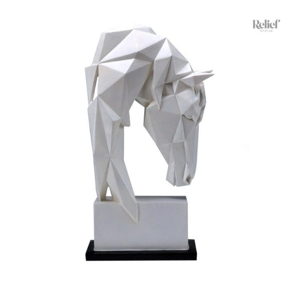 Statue décorative en forme de tête de cheval en origami