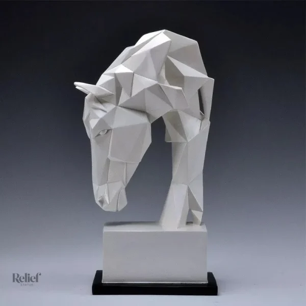 Art décoratif origami, sculpture de tête de cheval élégante