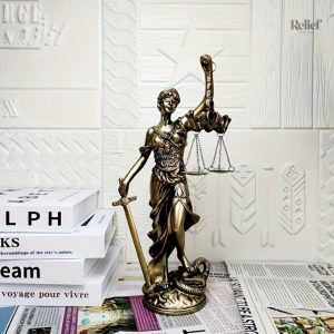 Déesse de la justice, statue Thémis 19 cm en bronze effet antique