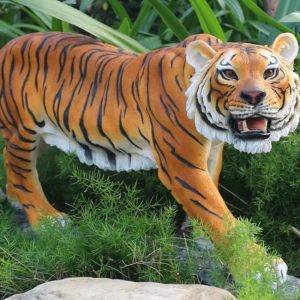 Statue tigre réaliste 20 cm pour extérieur jardin