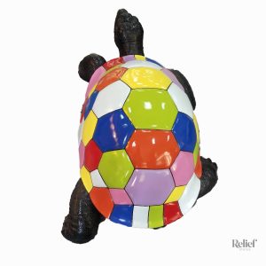 Tortue décorative en résine, style pop art coloré