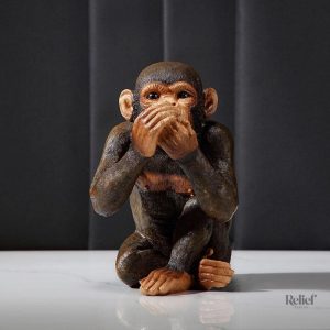 Statue artistique 3 singes, message de sagesse