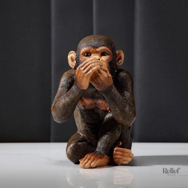 Statue artistique 3 singes, message de sagesse