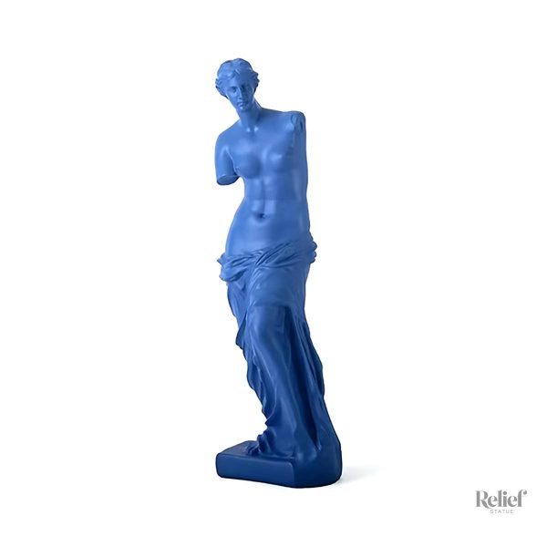 Statue Vénus de Milo bleue en résine 29 cm