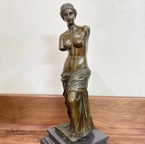 Statue Vénus de Milo en bronze, 34 cm, sculpture élégante