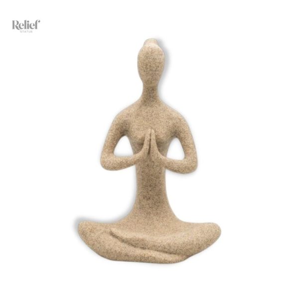 Statue Femme Yogi Zen en pierre 15 cm