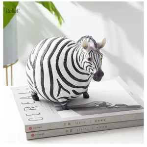 Figurine zèbre noir et blanc, 18 cm, décoration intérieure