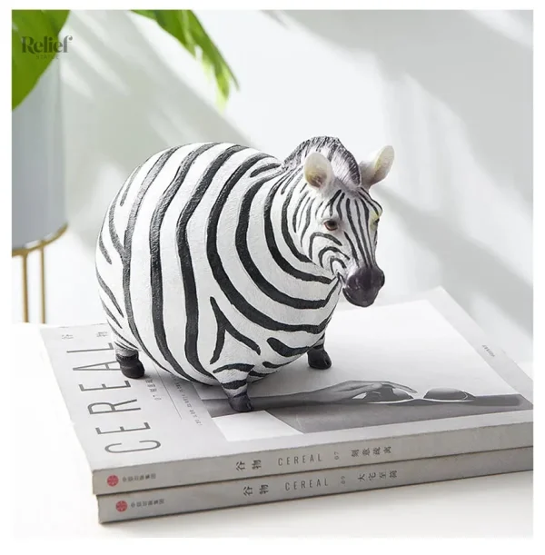 Figurine zèbre noir et blanc, 18 cm, décoration intérieure