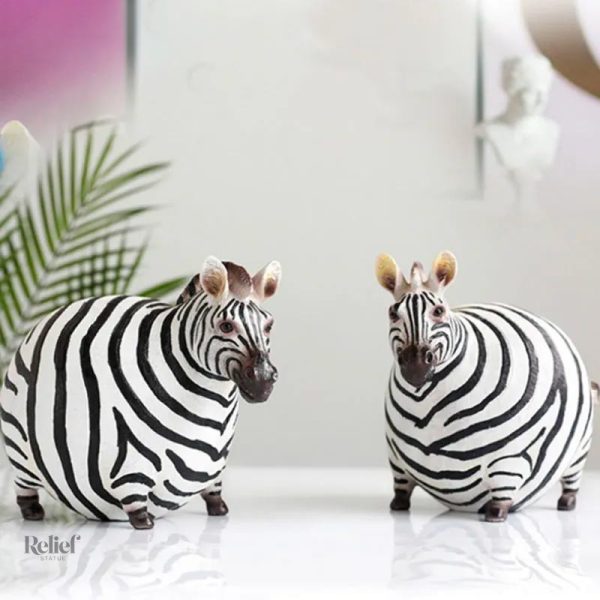 Statue d'animal stylisée, zèbre, 18 cm de hauteur