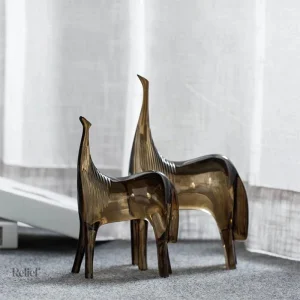 Sculptures modernes Mère et Poulain en résine design