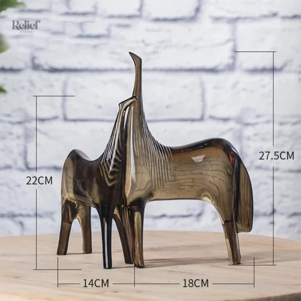 Sculptures abstraites de chevaux en résine pour décoration