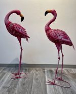 Décoratif flamant rose pour jardin, hauteur 80 cm
