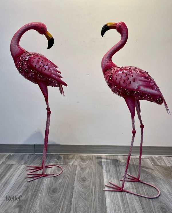 Décoratif flamant rose pour jardin, hauteur 80 cm