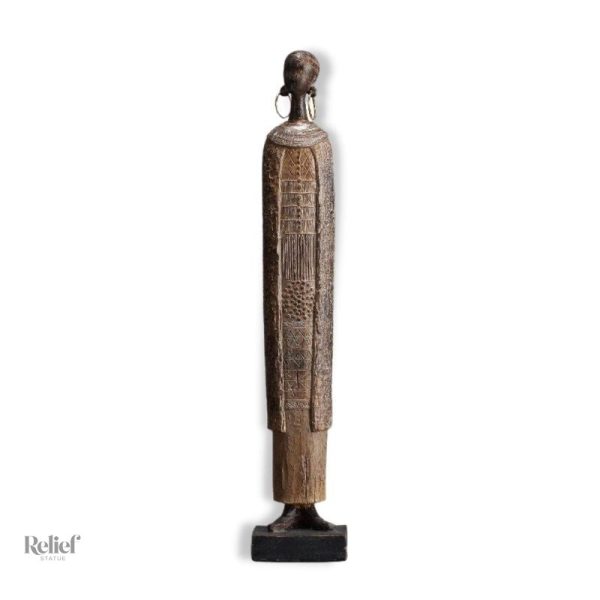 Statuette africaine décorative 37 cm en bois