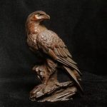 Statuette aigle en bois, sculpture de 9 cm, artisanale