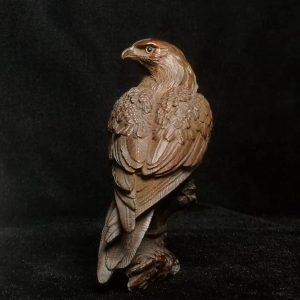 Aigle en bois, 9 cm, statue décorative, artisanat en bois