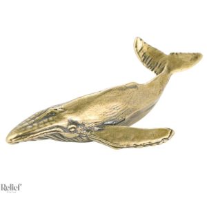 Statuette baleine en métal élégante pour décoration intérieure