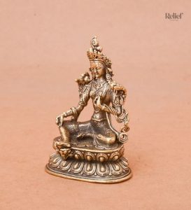 Statuette bouddhiste Tara en laiton, hauteur 5 cm