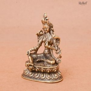 Statuette bouddhiste Tara en laiton, hauteur 5 cm