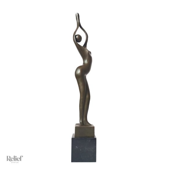 Sculpture artistique en bronze représentant une femme